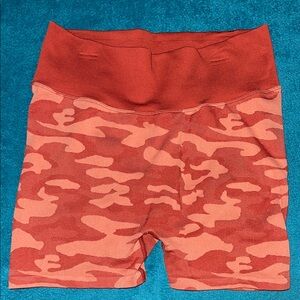 PINK Victoria's Secret Burnt Orange Camo Bike Shorts